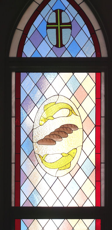 Loaves and Fishes Stained Glass Panel