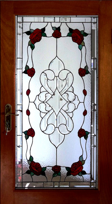 Floral Roses Stained Glass Panels Version 1