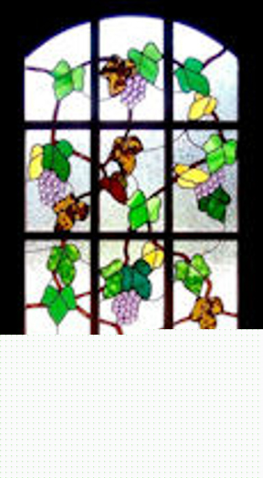 Floral Grapes Stained Glass Panels Version 2