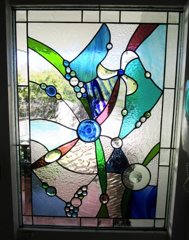 Abstract Stained Glass Panel Version 3