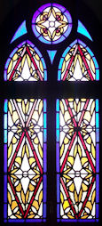 double window large stained glass panel