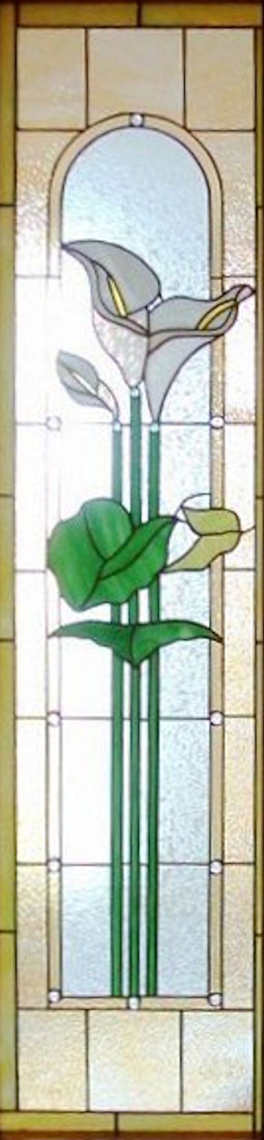 Floral Lily Stained Glass Panels Version 1