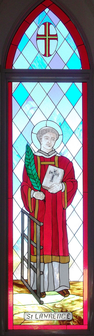 St Lawrence Stained Glass Panel